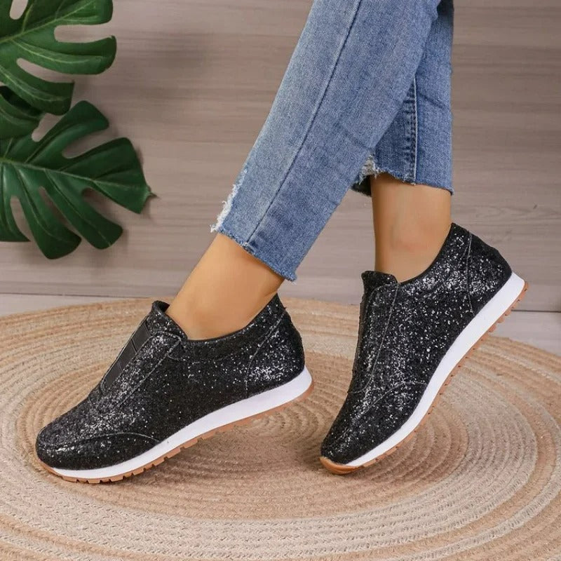 Mabel - Glitter slip-on sneaker with contrasting sole