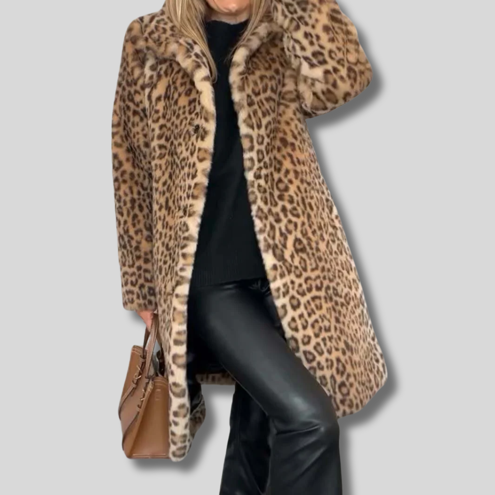 Ann - Leopard Print Coat for Women