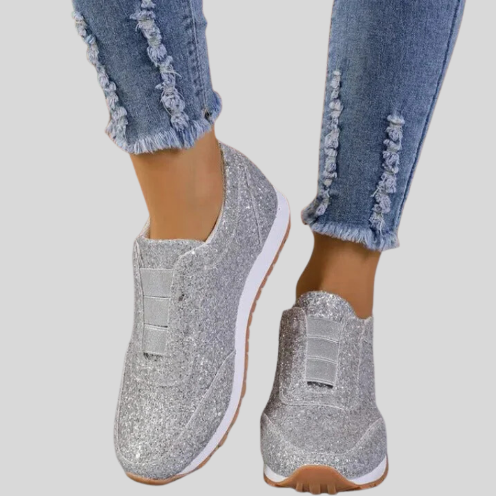 Mabel - Glitter slip-on sneaker with contrasting sole