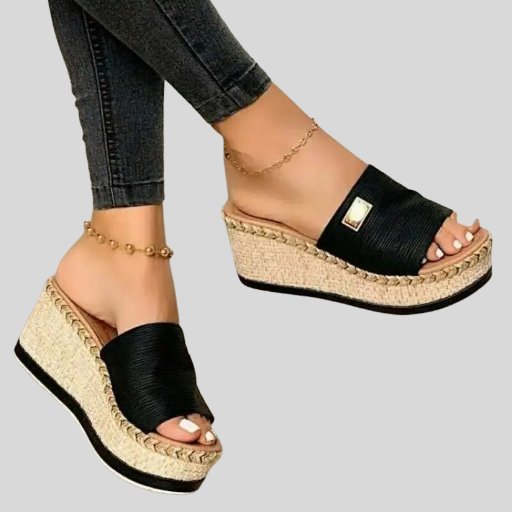 Annag - Casual wedge heel sandals with espadrille sole