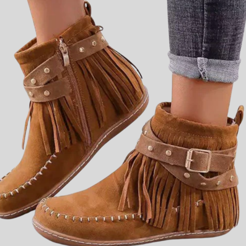 Isla - Stylish Vintage Boots with Fringes