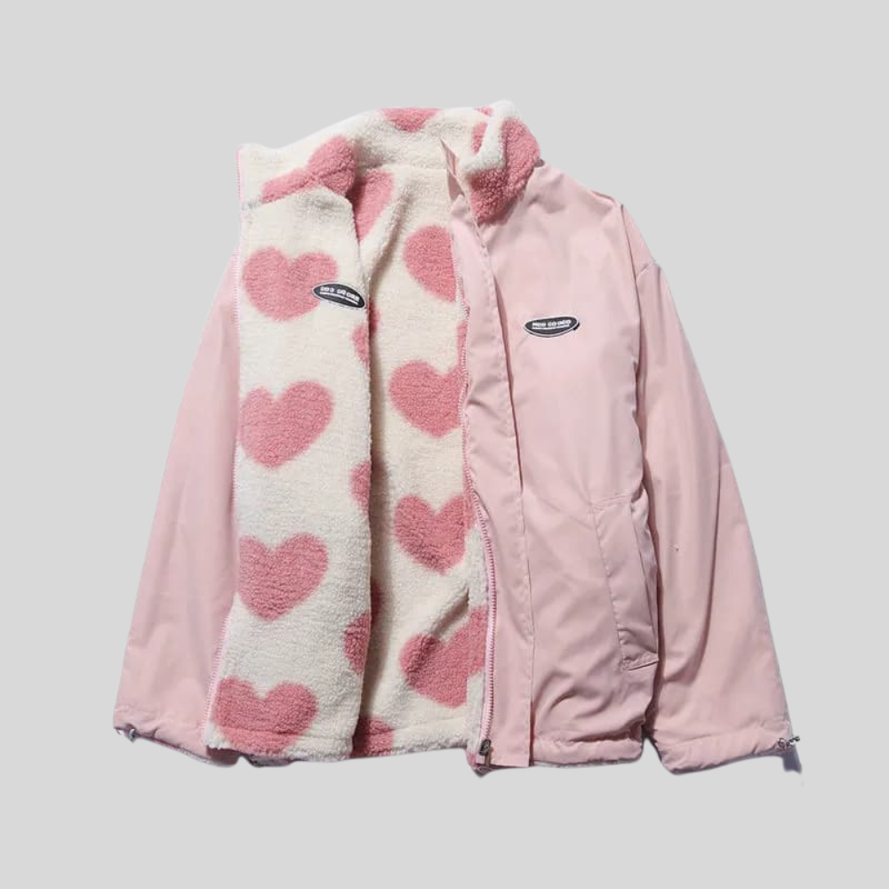 Billie -  Double-sided heart coat for Women