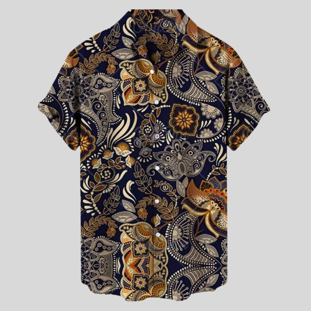 Damian - Comfortable printed men's short-sleeved shirt