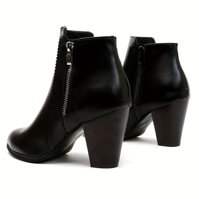 Lotte - Round-toe ankle boots with chunky heel