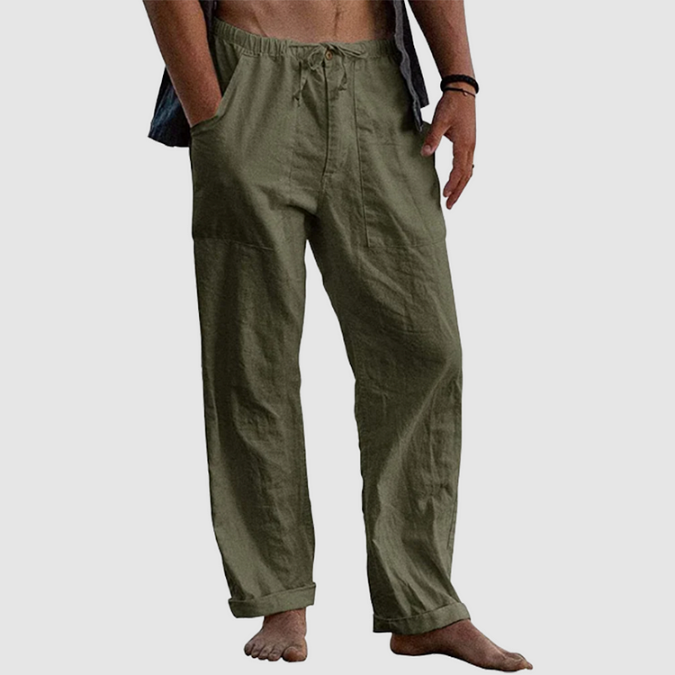 Adam - Linen beach trousers for men, loose fit