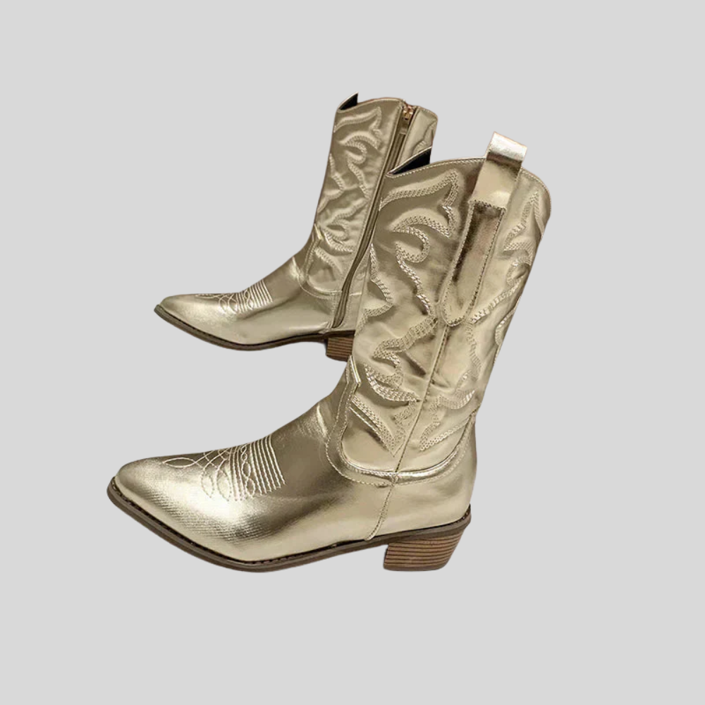 Cait - Metallic Cowboy Boots for Women