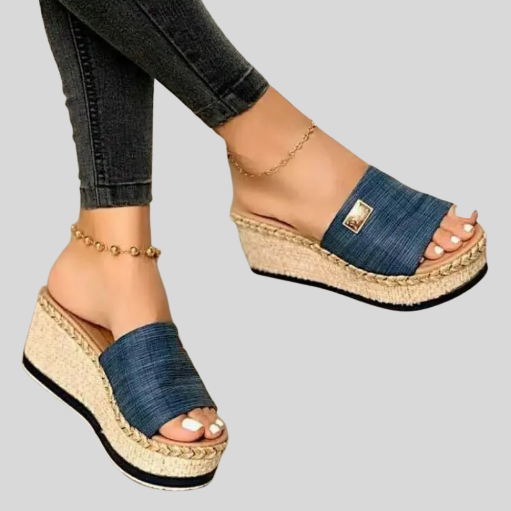 Annag - Casual wedge heel sandals with espadrille sole