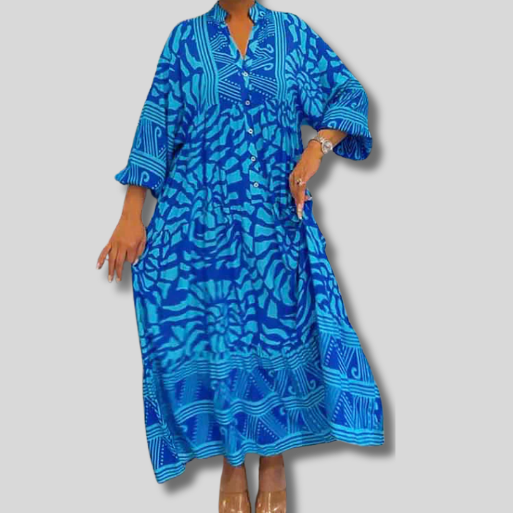 Amira - Vneck Printed Loose Dress