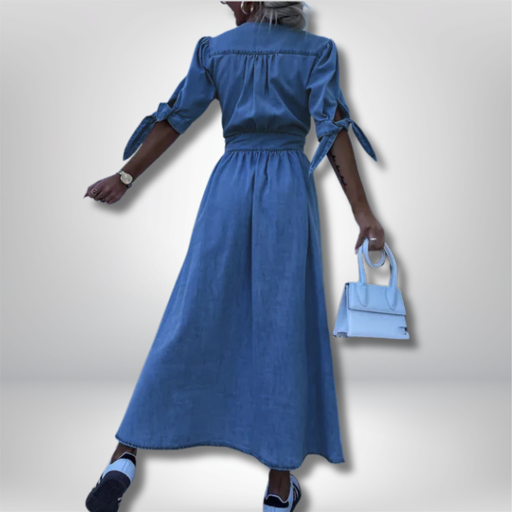 Charlotte - Elegant Long Denim Dress