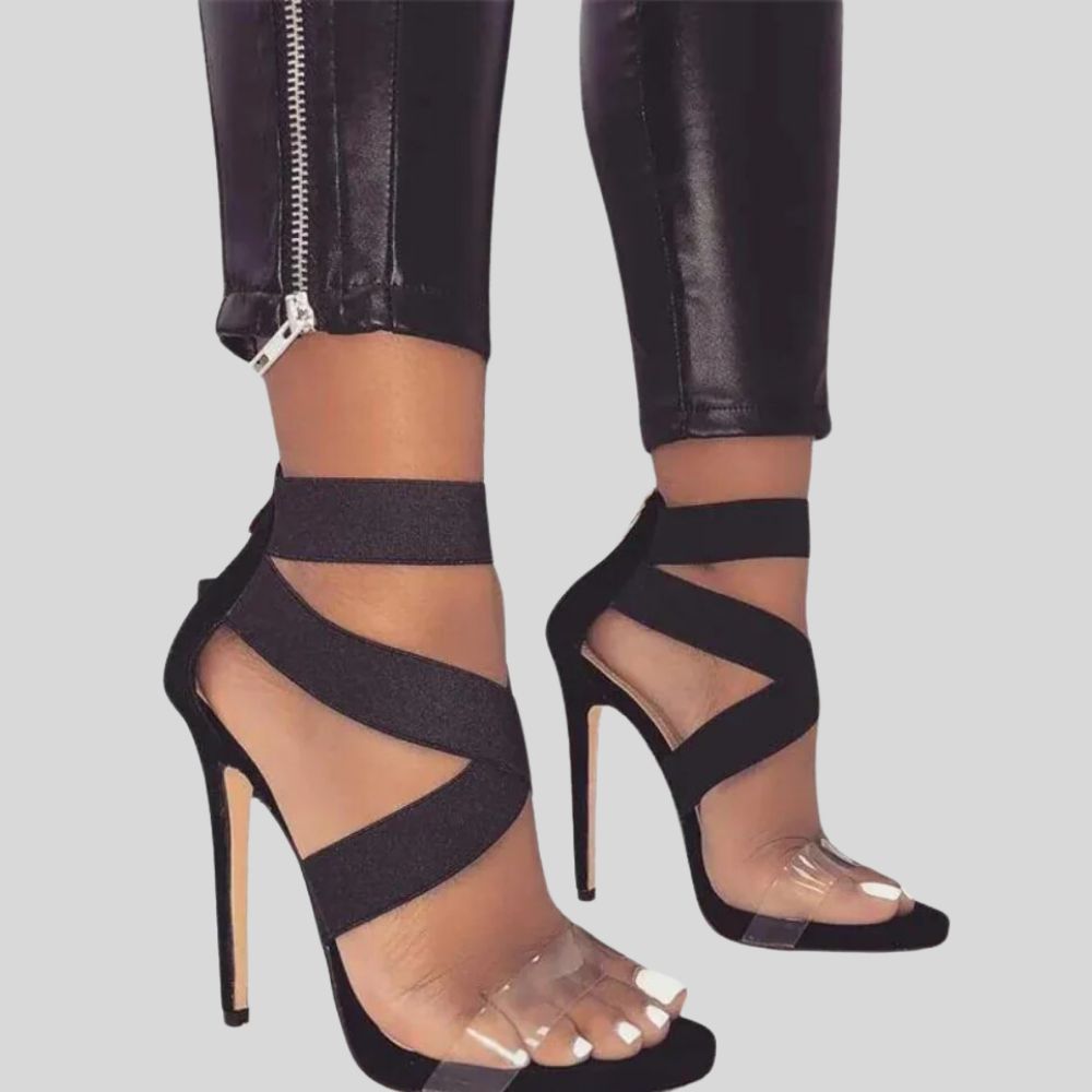 Jeslin - Elegant heels with crossover strap