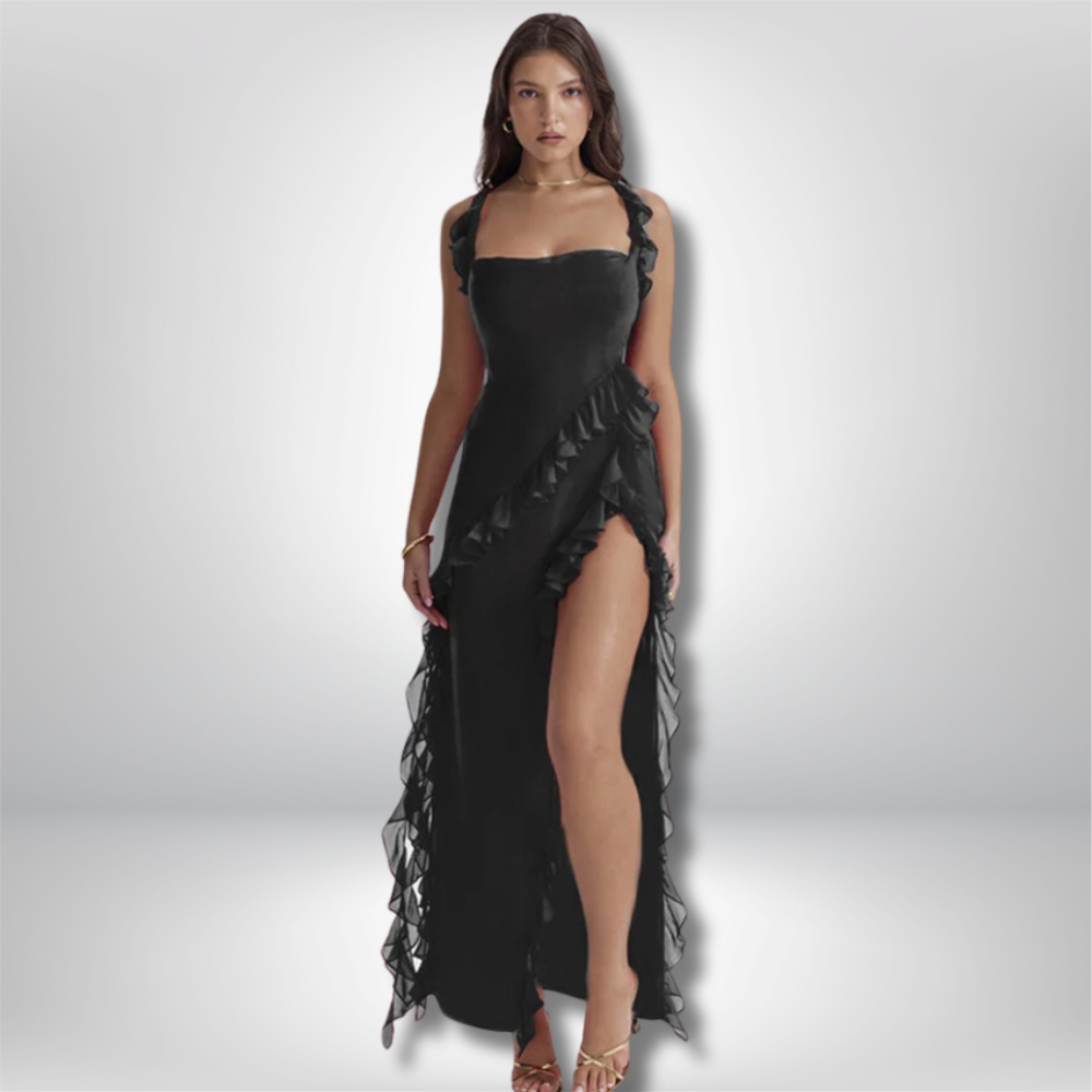 Suus.- Ruffled Maxi Dress with Slit