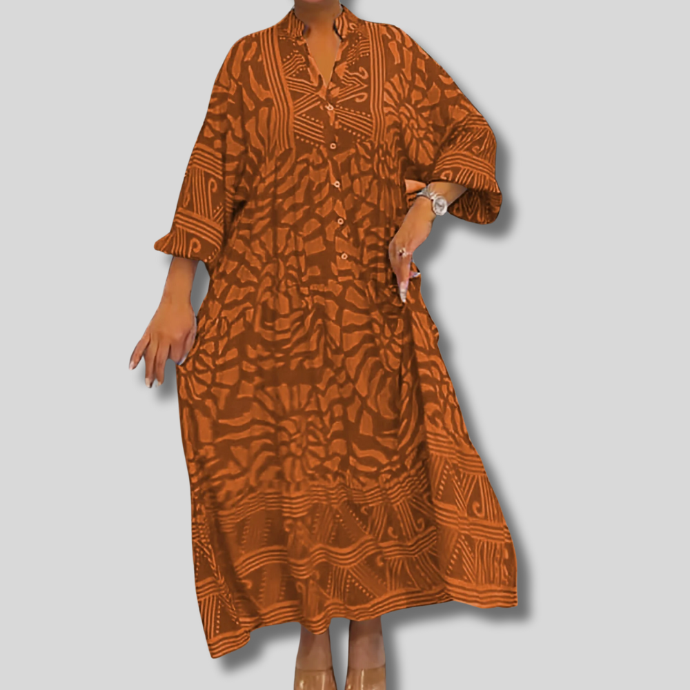 Amira - Vneck Printed Loose Dress