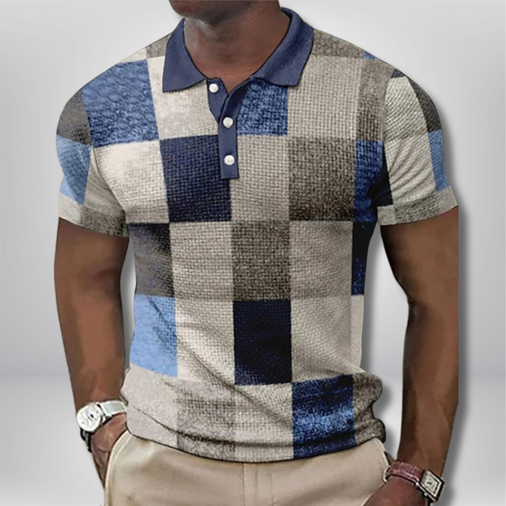 Parker - Short-Sleeved Chequered Polo Shirt