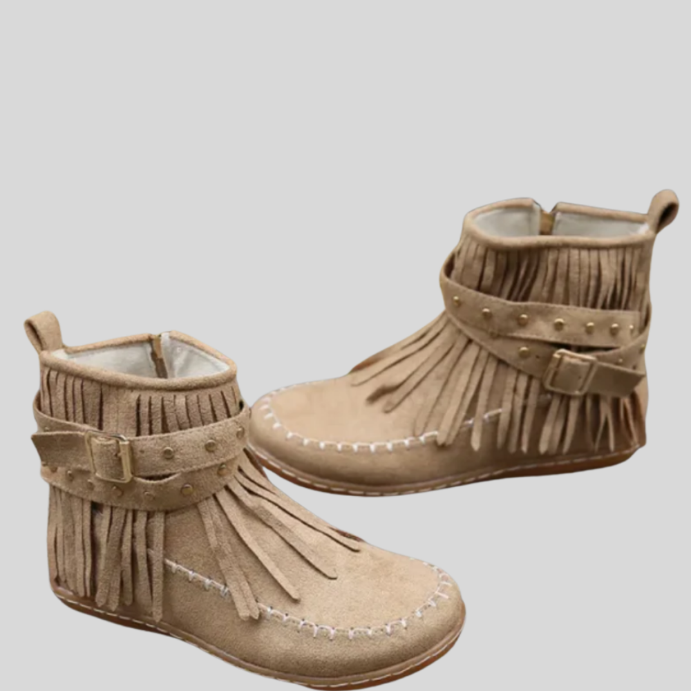 Isla - Stylish Vintage Boots with Fringes