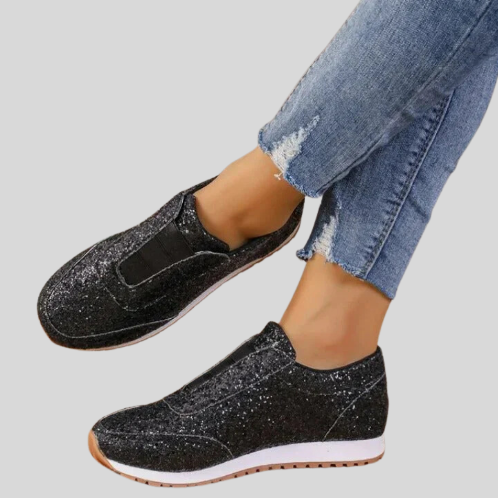 Mabel - Glitter slip-on sneaker with contrasting sole