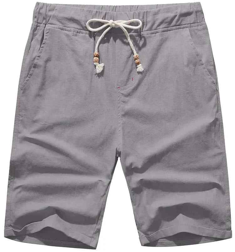 Alistair - Linen beach shorts with drawstring for men