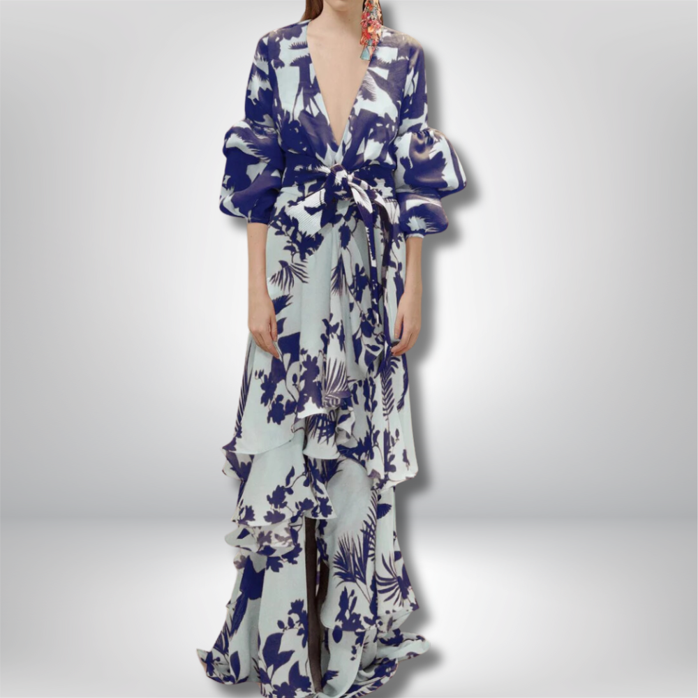 Gabriela - Printed chiffon festive dress