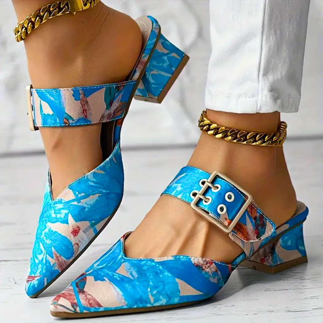 Chelsea - Rose - Painted Sandals with Heels