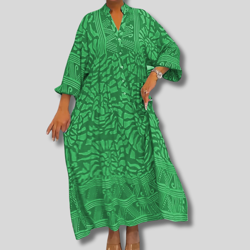 Amira - Vneck Printed Loose Dress