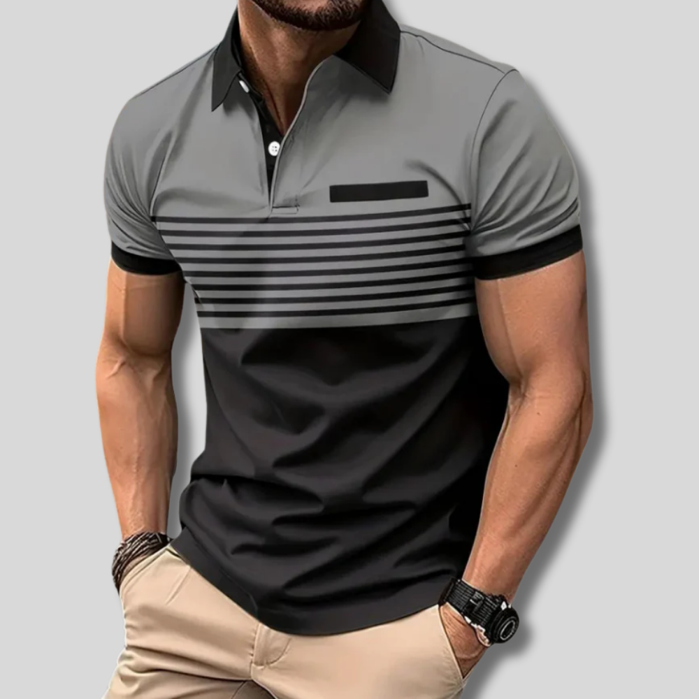 Edward - Striped men's polo shirt