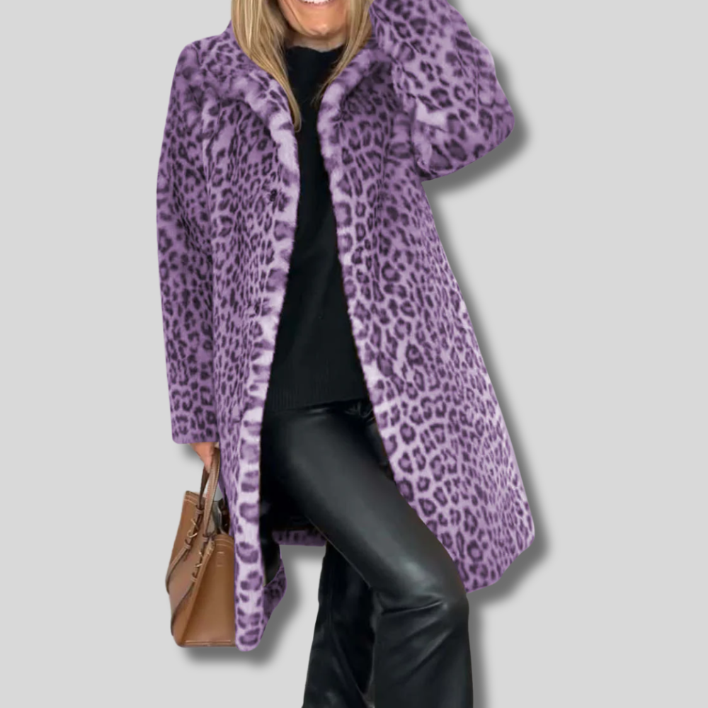 Ann - Leopard Print Coat for Women