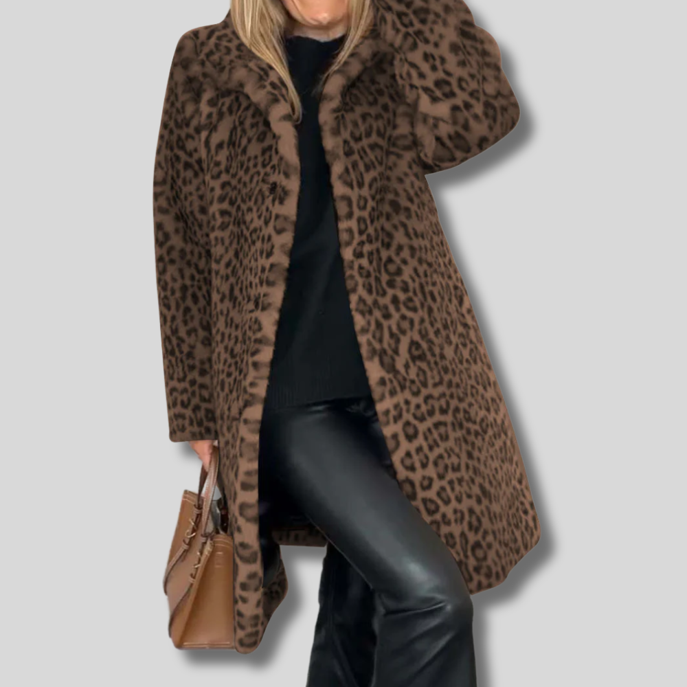 Ann - Leopard Print Coat for Women