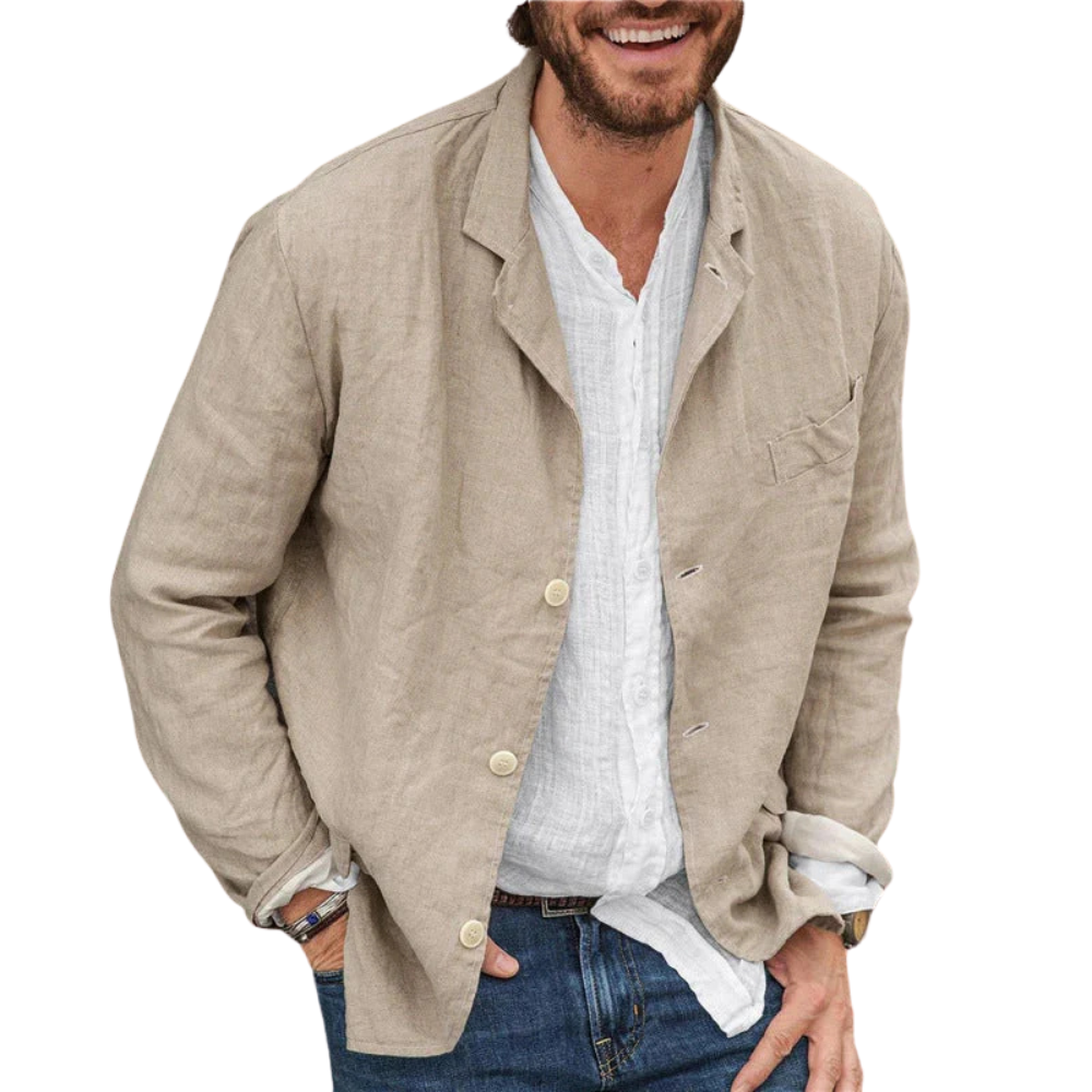 Grant - Loose jacket in cotton and linen