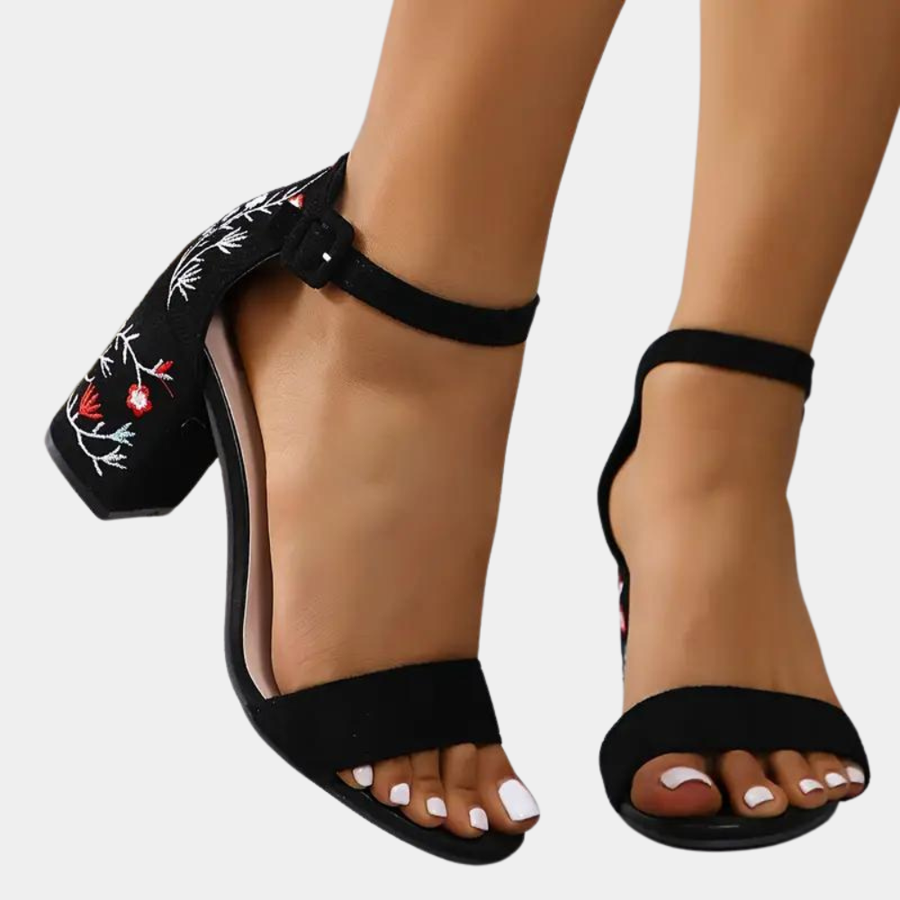 Isabella - Elegant women's sandals with floral print