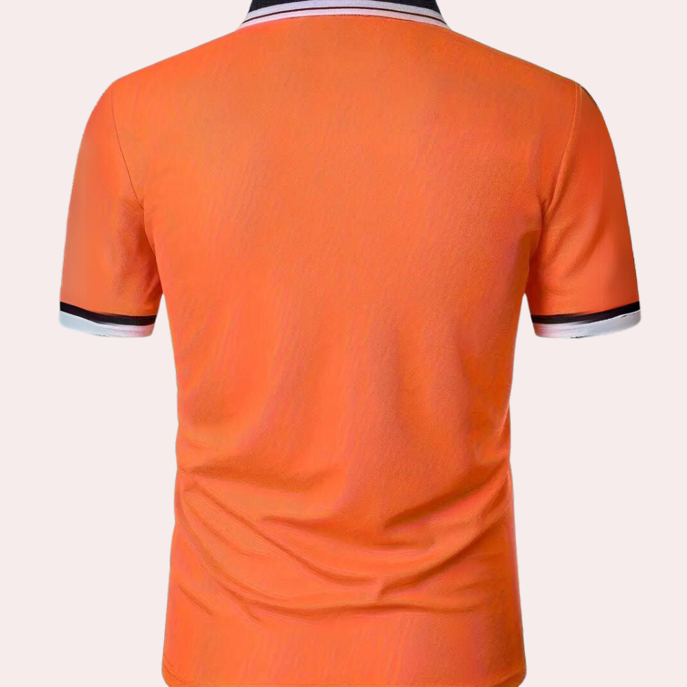 Davy - Elegant orange men's polo shirt