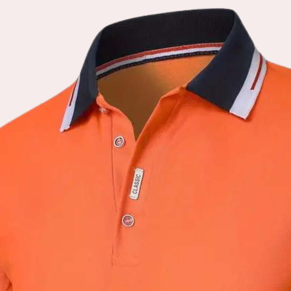 Davy - Elegant orange men's polo shirt