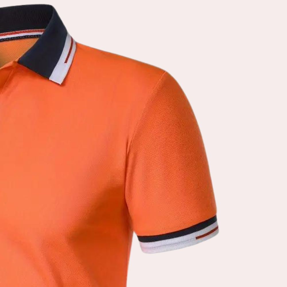 Davy - Elegant orange men's polo shirt