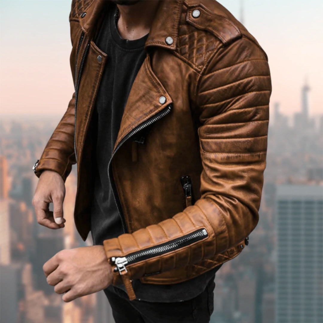 Gilbert - Leather biker jacket