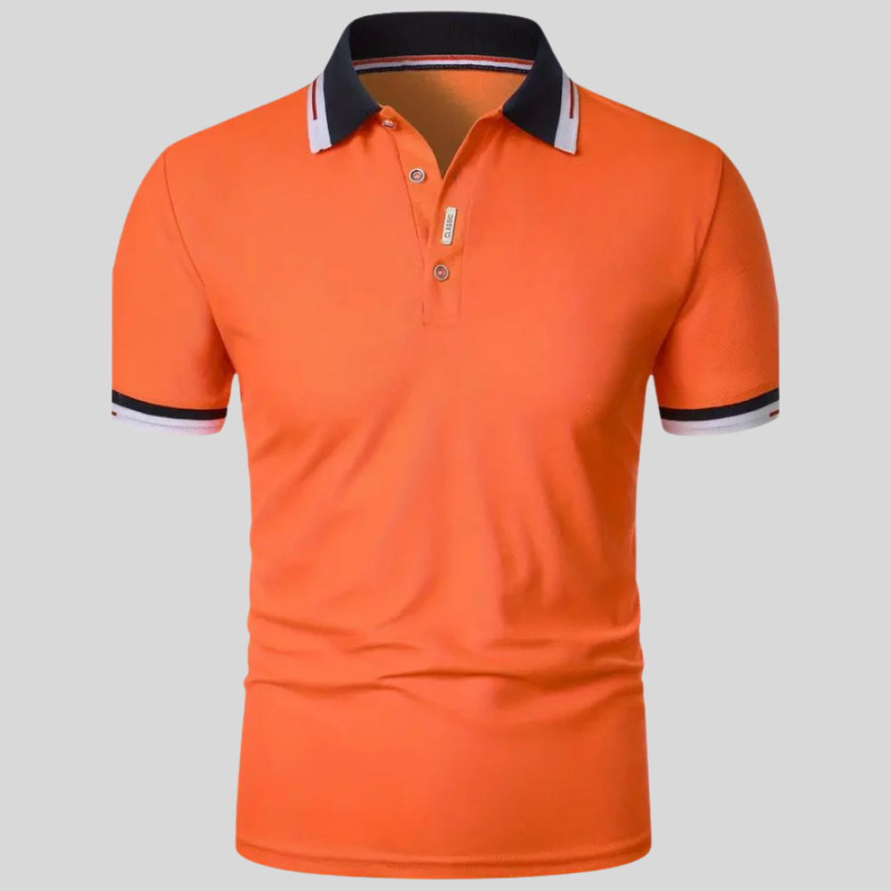 Davy - Elegant orange men's polo shirt