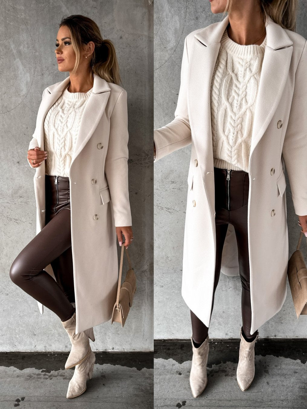 Walcey - Elegant Long Trench Coat for Women