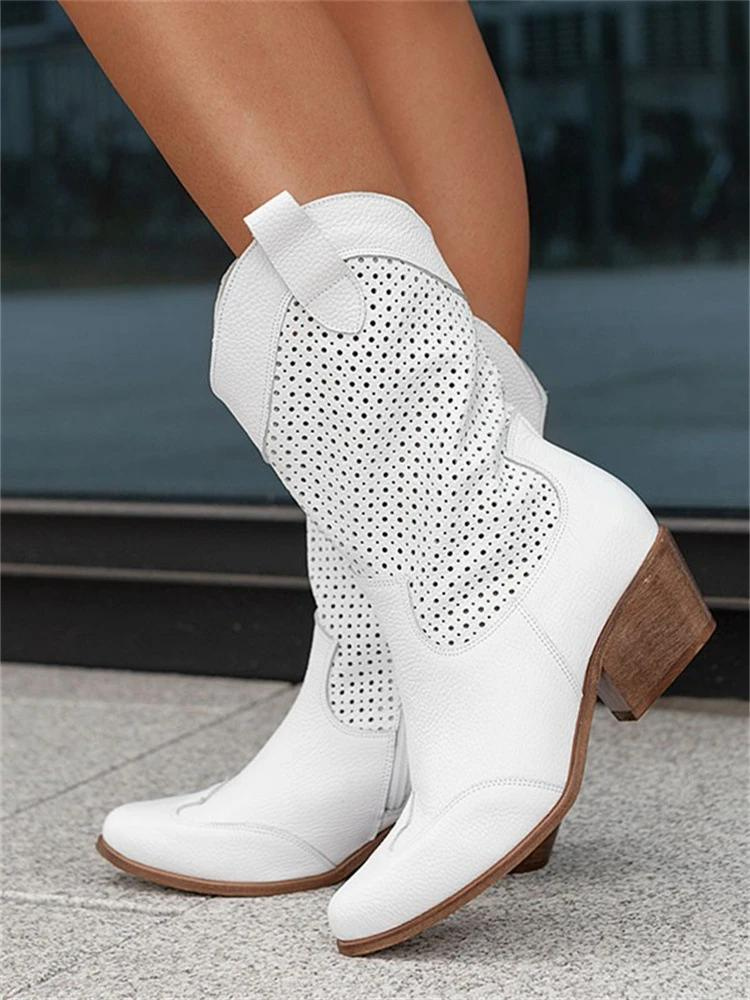 Doemi - Stylish Midi High Cowboy Boots