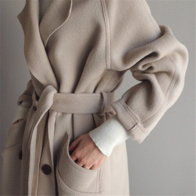 Esmee - Elegant Wool Trench Coat for Women