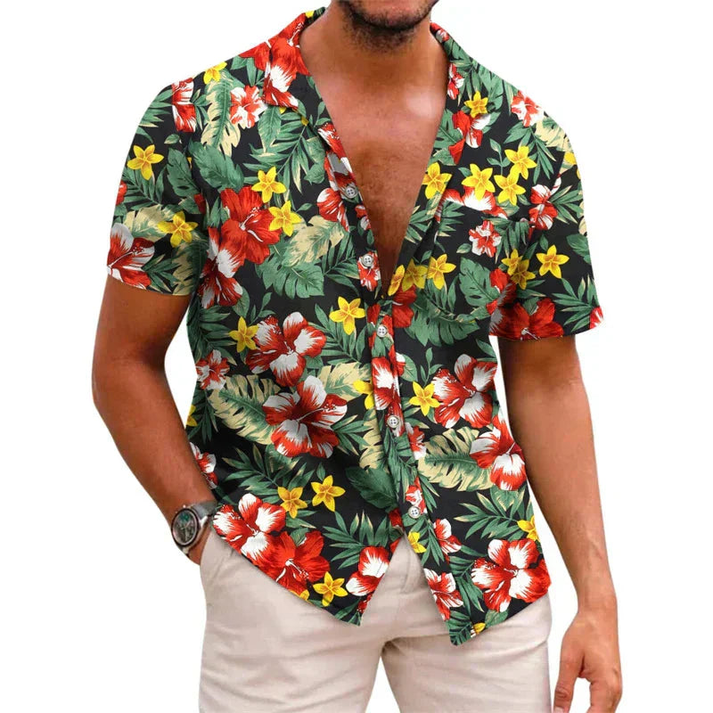 Koen - Floral Shirt with Short Sleeves