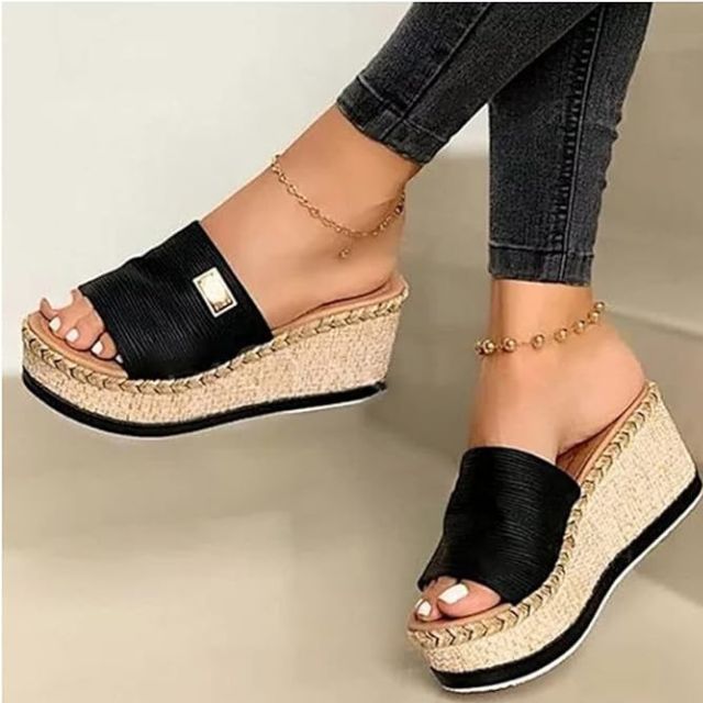 Annag - Casual wedge heel sandals with espadrille sole