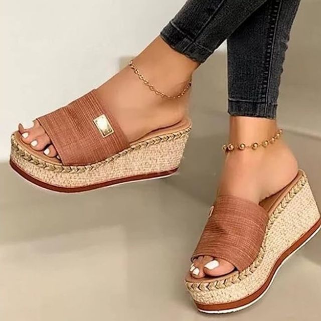 Annag - Casual wedge heel sandals with espadrille sole