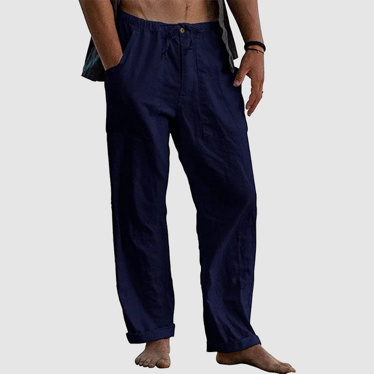 Adam - Linen beach trousers for men, loose fit