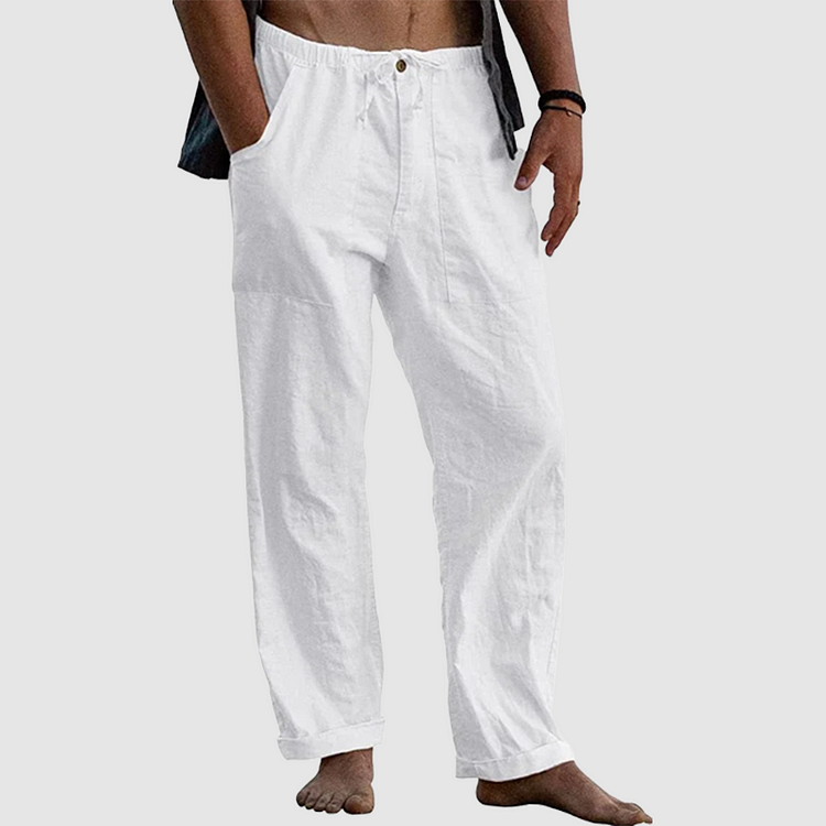 Adam - Linen beach trousers for men, loose fit