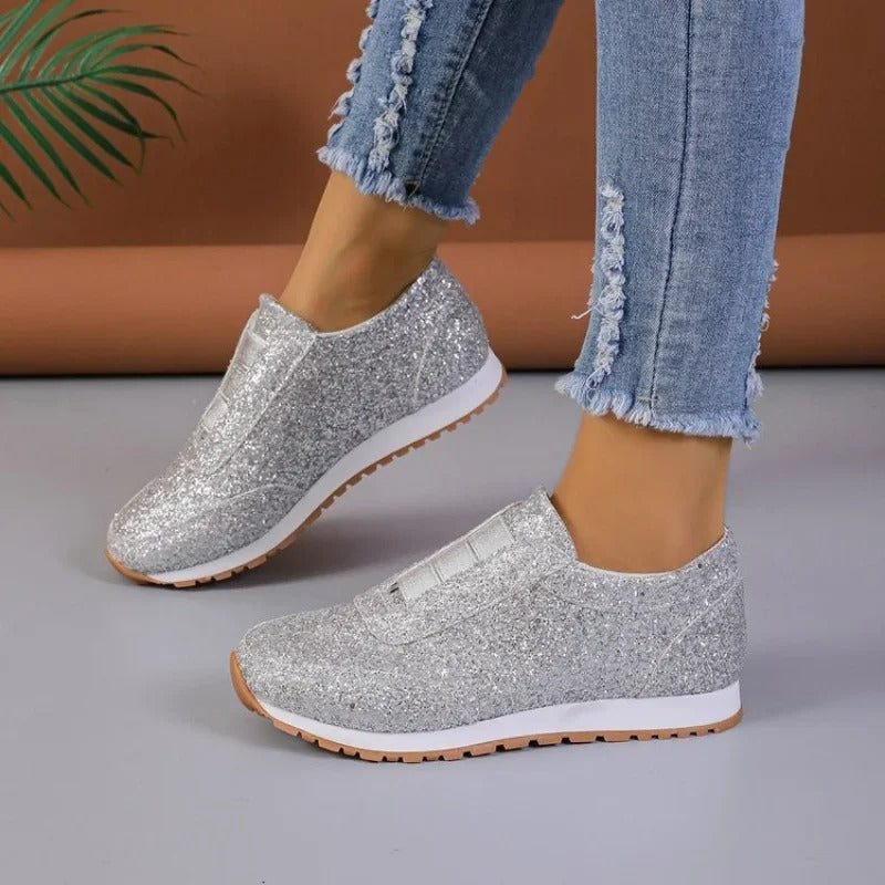 Mabel - Glitter slip-on sneaker with contrasting sole