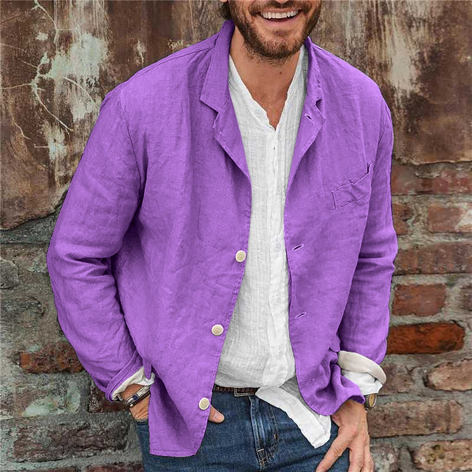 Grant - Loose jacket in cotton and linen