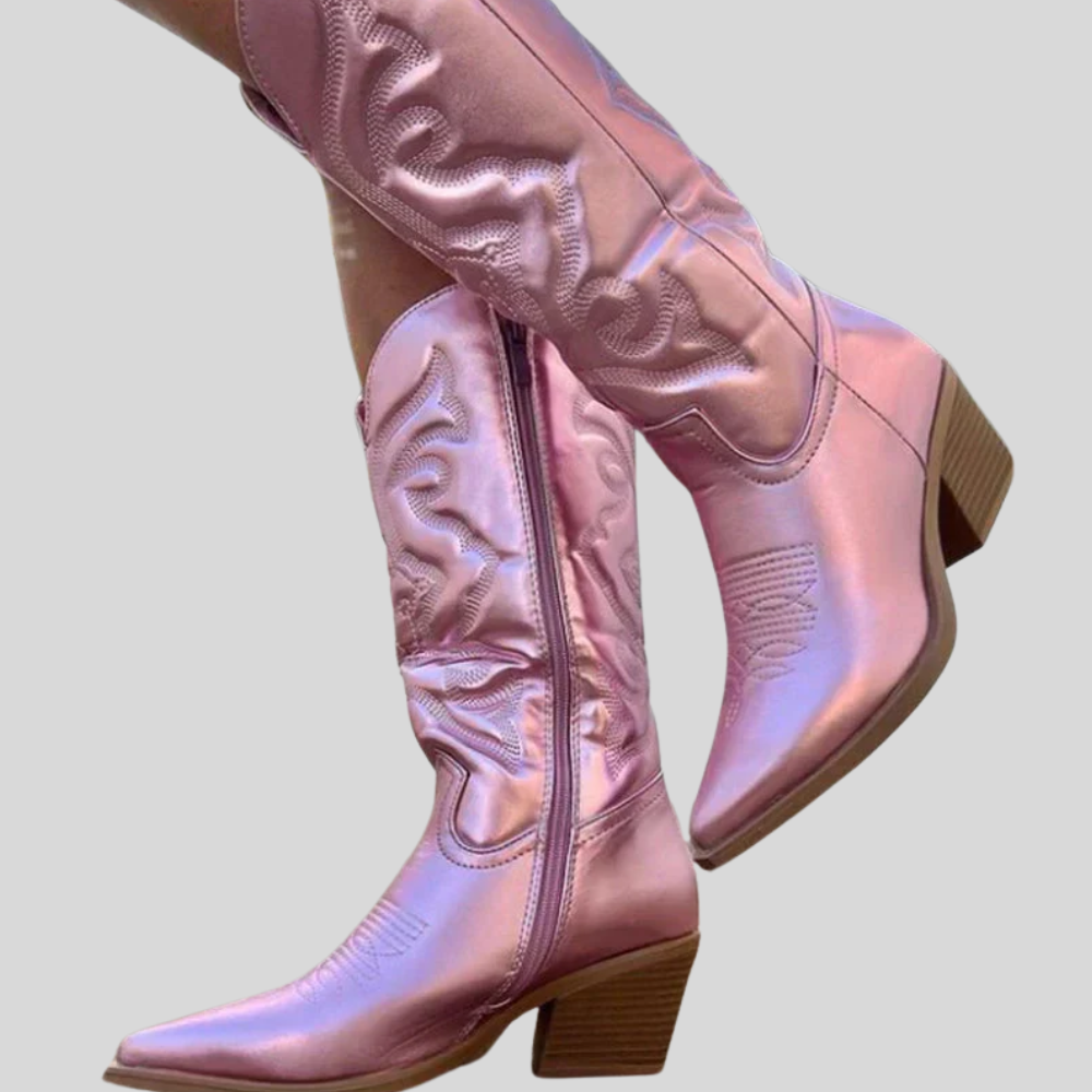 Cait - Metallic Cowboy Boots for Women